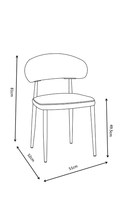 Chaise en tissu anti tache, 51x52xH81CM - SOPHIA