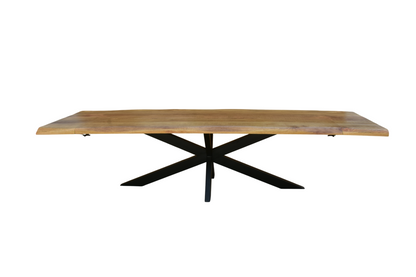 Table à manger extensible avec plateau en bois de manguier - ELVINA