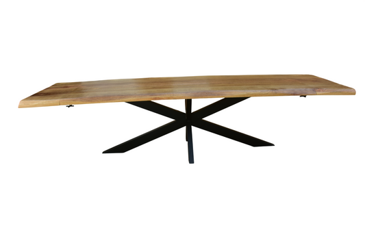 Table à manger extensible avec plateau en bois de manguier - ELVINA