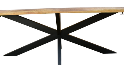 Table à manger extensible avec plateau en bois de manguier - ELVINA