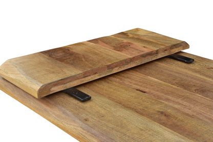 Table à manger extensible avec plateau en bois de manguier - ELVINA