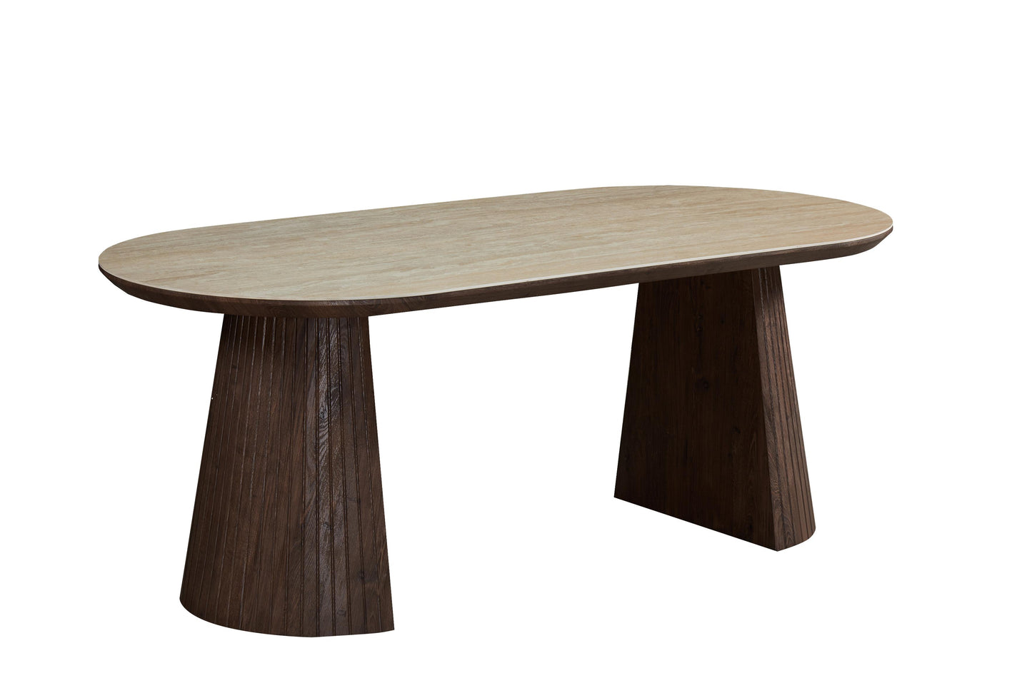 Table à manger en particules de bois plateau céramique, 200x90xH76CM - JAPANDI