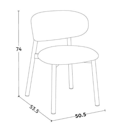 Chaise en tissu anti tache, 50,5x53,5xH74CM - MAYA