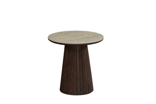 Table basse en particules de bois plateau céramique, D55xH55CM - JAPANDI