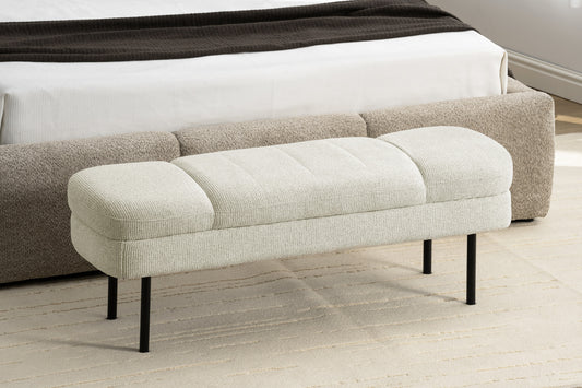 Banc en tissu anti tache, 124x40xH44,5CM SARY