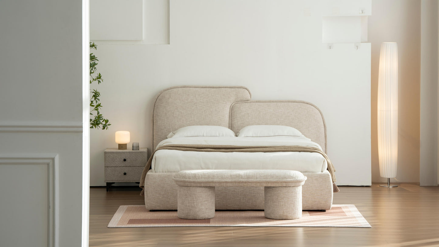 Lit avec sommier en tissu anti tâche -Mont Blanc