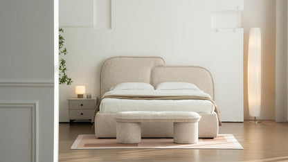 Lit avec sommier en tissu anti tâche -Mont Blanc