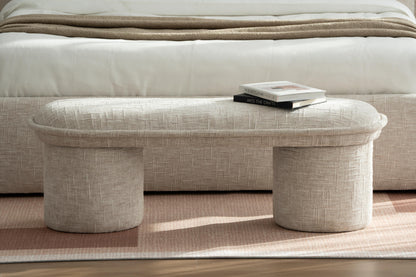 Banc pouf en tissu anti tache, 123x43xH42CM Mont-blanc