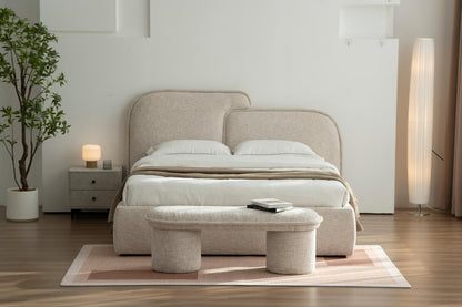 Lit avec sommier en tissu anti tâche -Mont Blanc