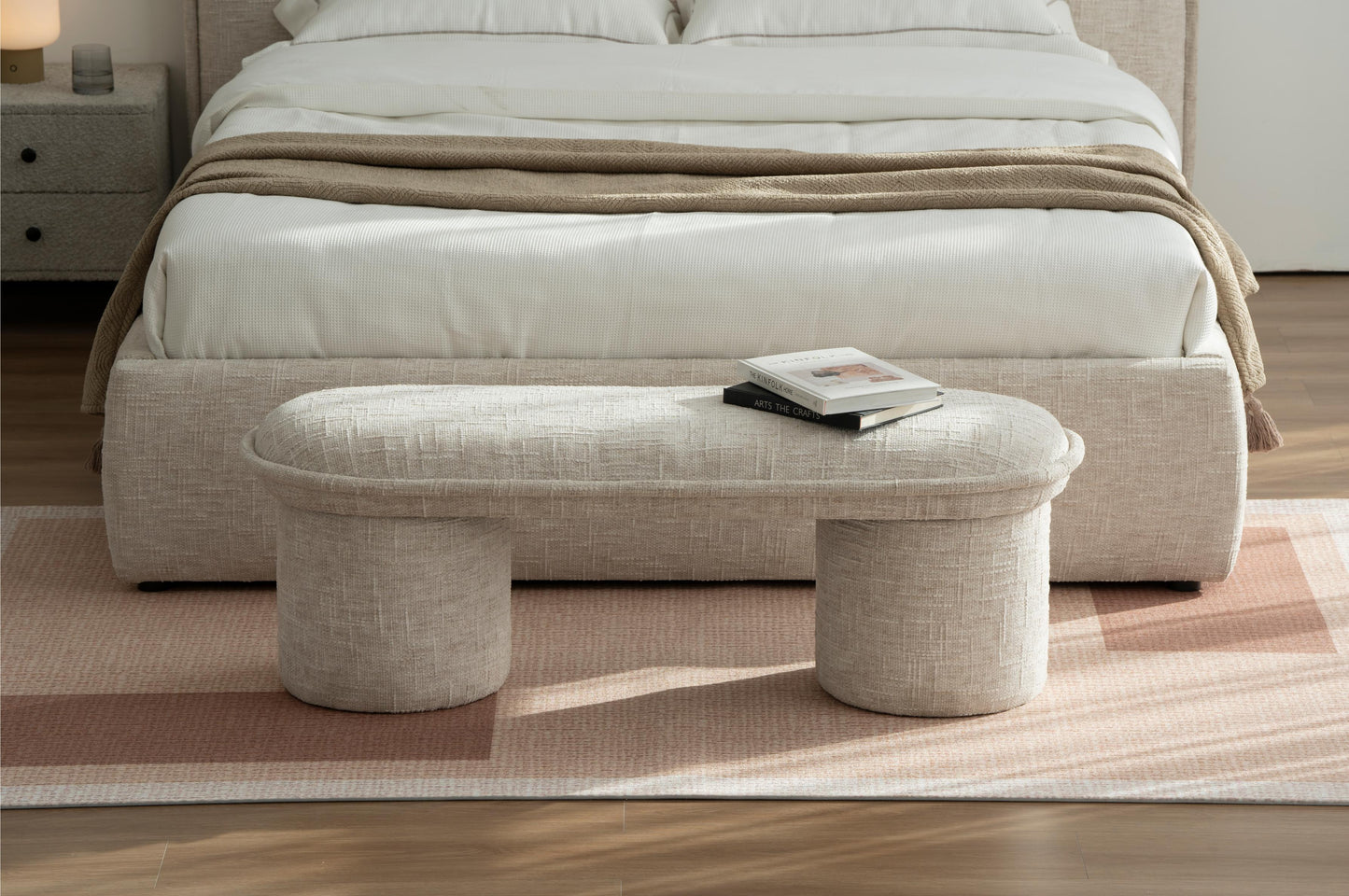 Lit avec sommier en tissu anti tâche -Mont Blanc