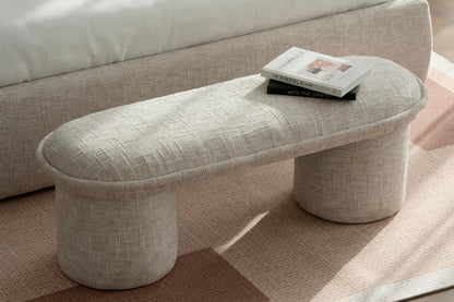 Banc pouf en tissu anti tache, 123x43xH42CM Mont-blanc