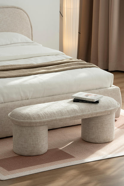 Banc pouf en tissu anti tache, 123x43xH42CM Mont-blanc