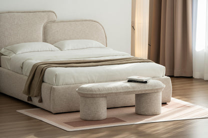 Banc pouf en tissu anti tache, 123x43xH42CM Mont-blanc