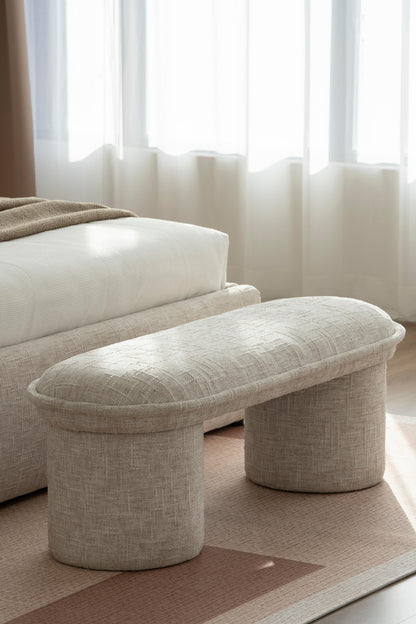 Banc pouf en tissu anti tache, 123x43xH42CM Mont-blanc
