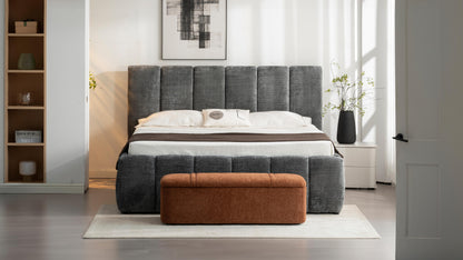 Banc de dressing pouf en tissu anti tache, 123x46xH45CM Emilio