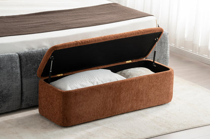 Banc de dressing pouf en tissu anti tache, 123x46xH45CM Emilio