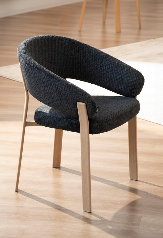 Chaise en tissu anti tache, 57x61xH79,5CM - ALESSIA