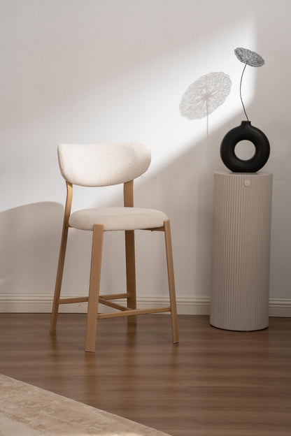 Chaise haute tabouret de bar en tissu anti tache, 50x54xH96CM - LORA
