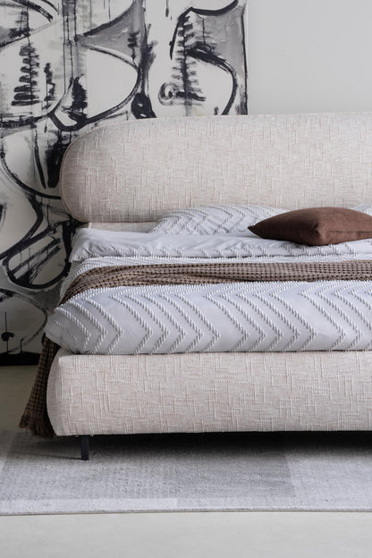 Lit en tissu avec sommier inclus Emilie