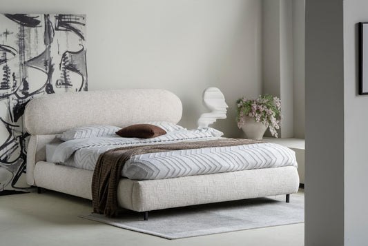 Lit en tissu avec sommier inclus Emilie