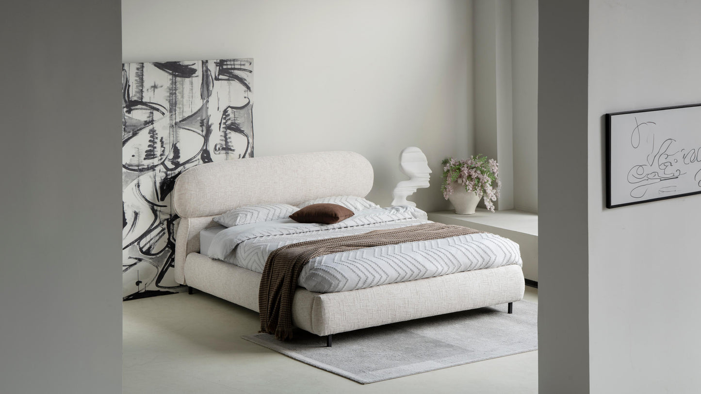 Lit en tissu avec sommier inclus Emilie