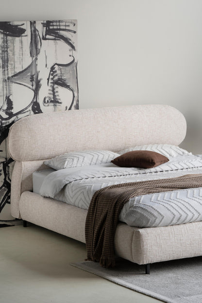 Lit en tissu avec sommier inclus Emilie