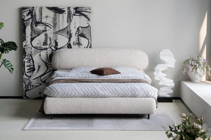 Lit en tissu avec sommier inclus Emilie