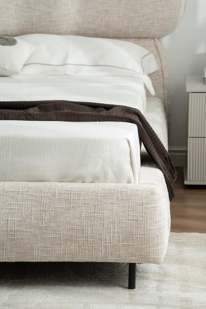 Lit en tissu avec sommier inclus Emilie