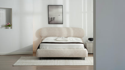 Lit en tissu avec sommier inclus Emilie