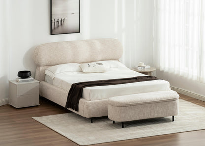 Lit en tissu avec sommier inclus Emilie