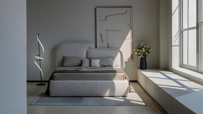 Lit avec sommier en tissu anti tâche -Mont Blanc