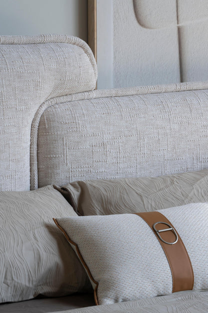 Lit avec sommier en tissu anti tâche -Mont Blanc