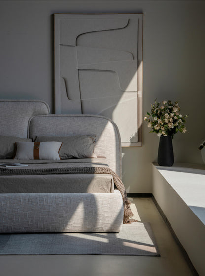 Lit avec sommier en tissu anti tâche -Mont Blanc