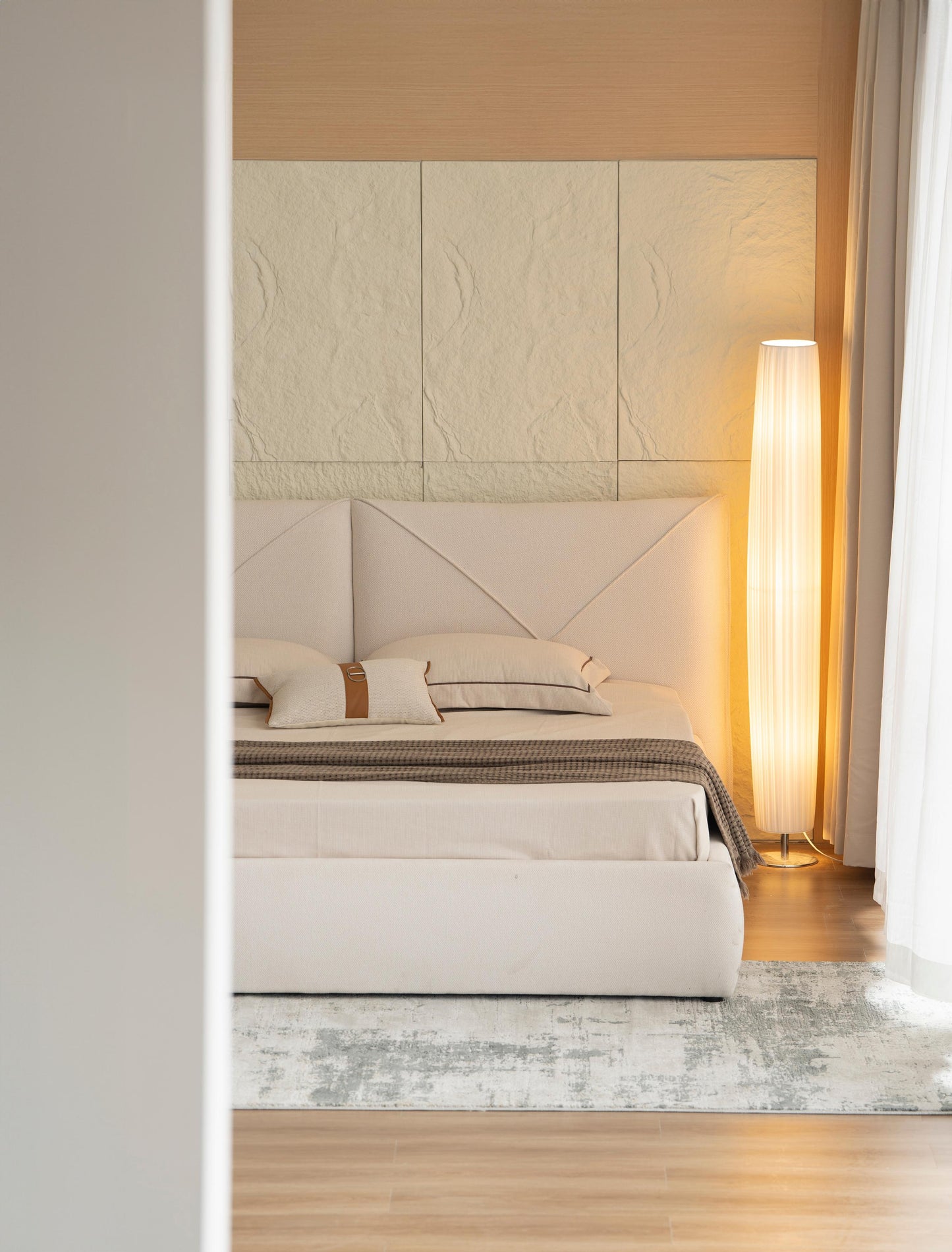 Lit en tissu avec sommier KuBo