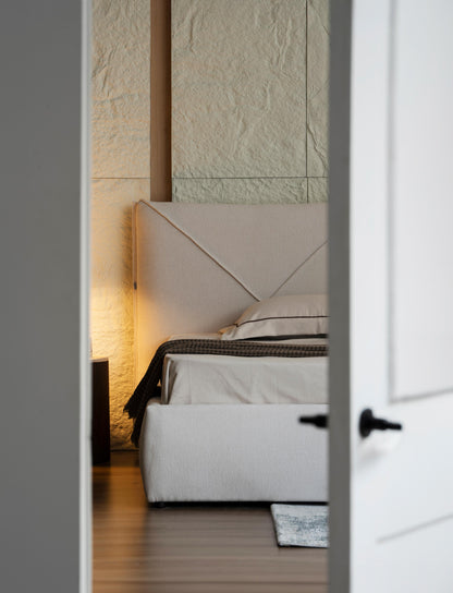 Lit en tissu avec sommier KuBo