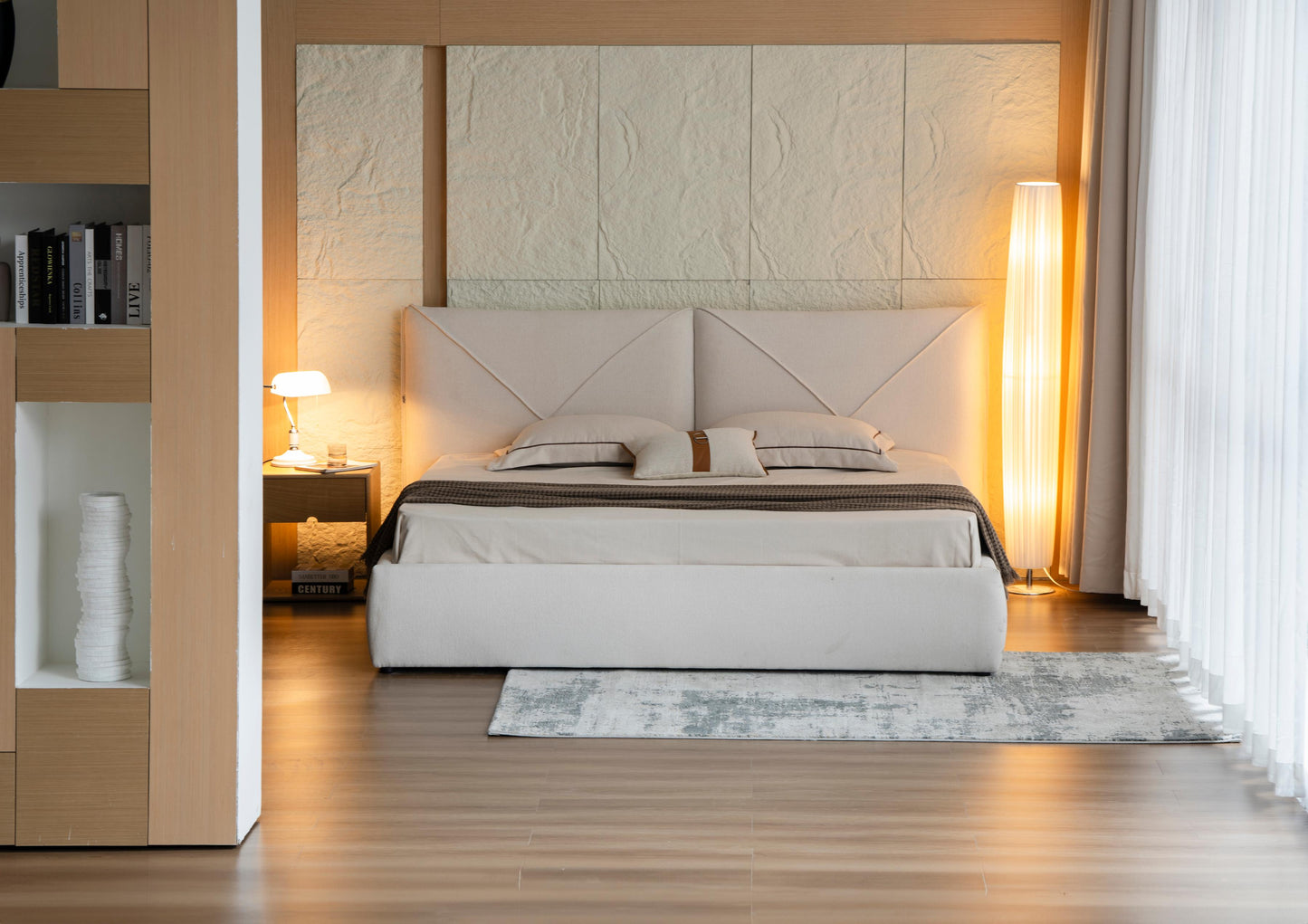 Lit en tissu avec sommier KuBo