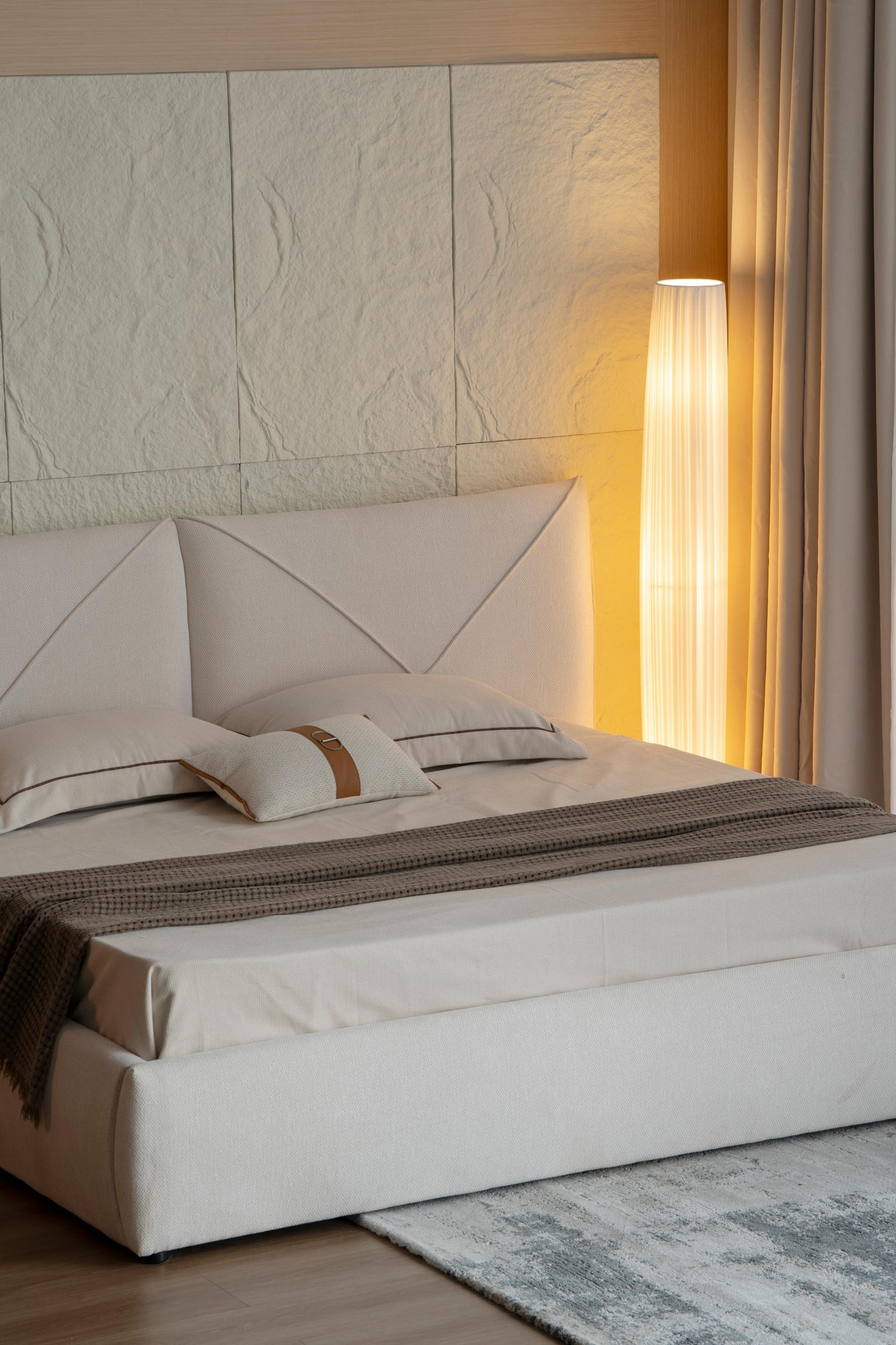 Lit en tissu avec sommier KuBo