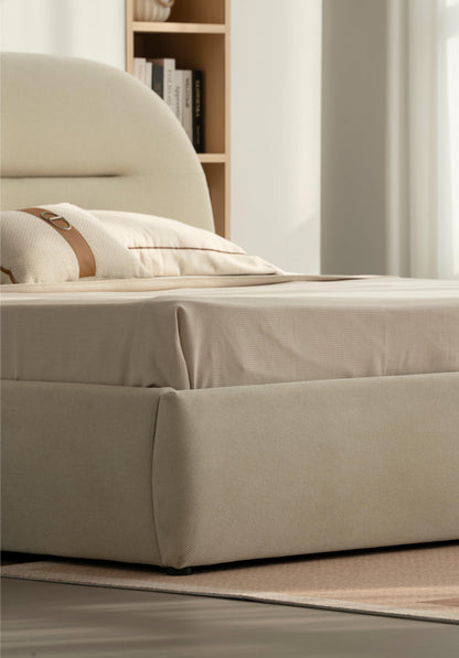 Lit en tissu avec sommier inclus Vernon