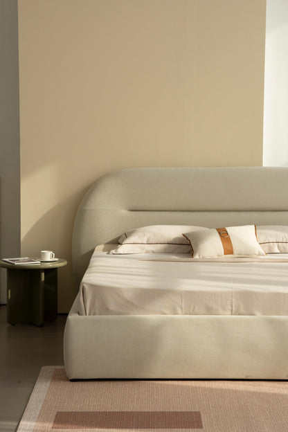 Lit en tissu avec sommier inclus Vernon