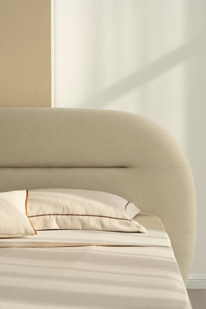 Lit en tissu avec sommier inclus Vernon