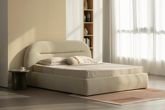 Lit en tissu avec sommier inclus Vernon