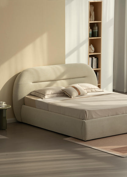 Lit en tissu avec sommier inclus Vernon