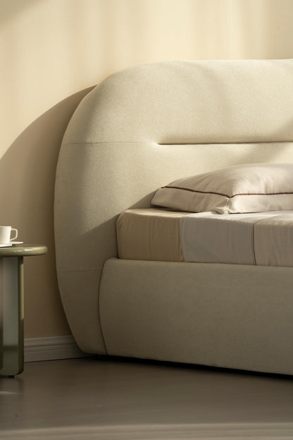 Lit en tissu avec sommier inclus Vernon