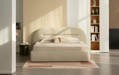 Lit en tissu avec sommier inclus Vernon