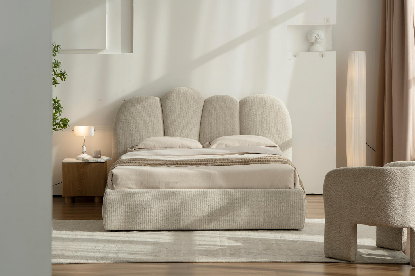 Lit en tissu avec sommier Urban