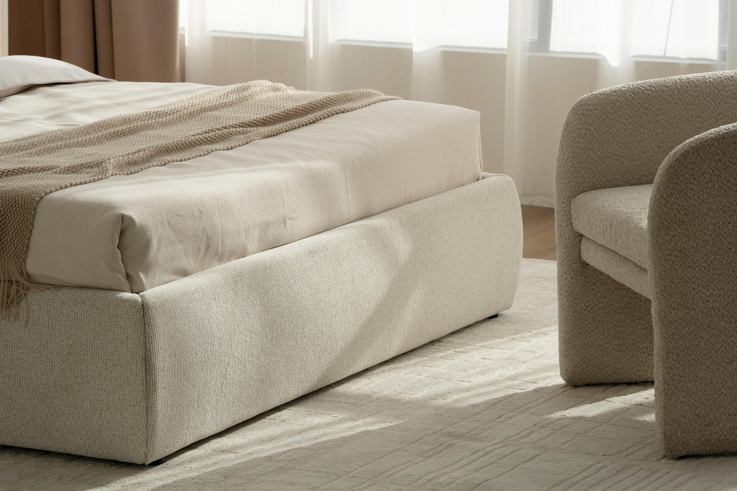 Lit en tissu avec sommier Urban