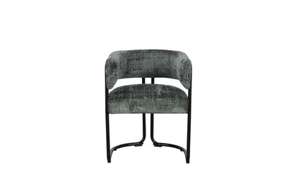 Chaise avec accoudoirs en tissu et structure noire, 56x52xH70CM ALICIA