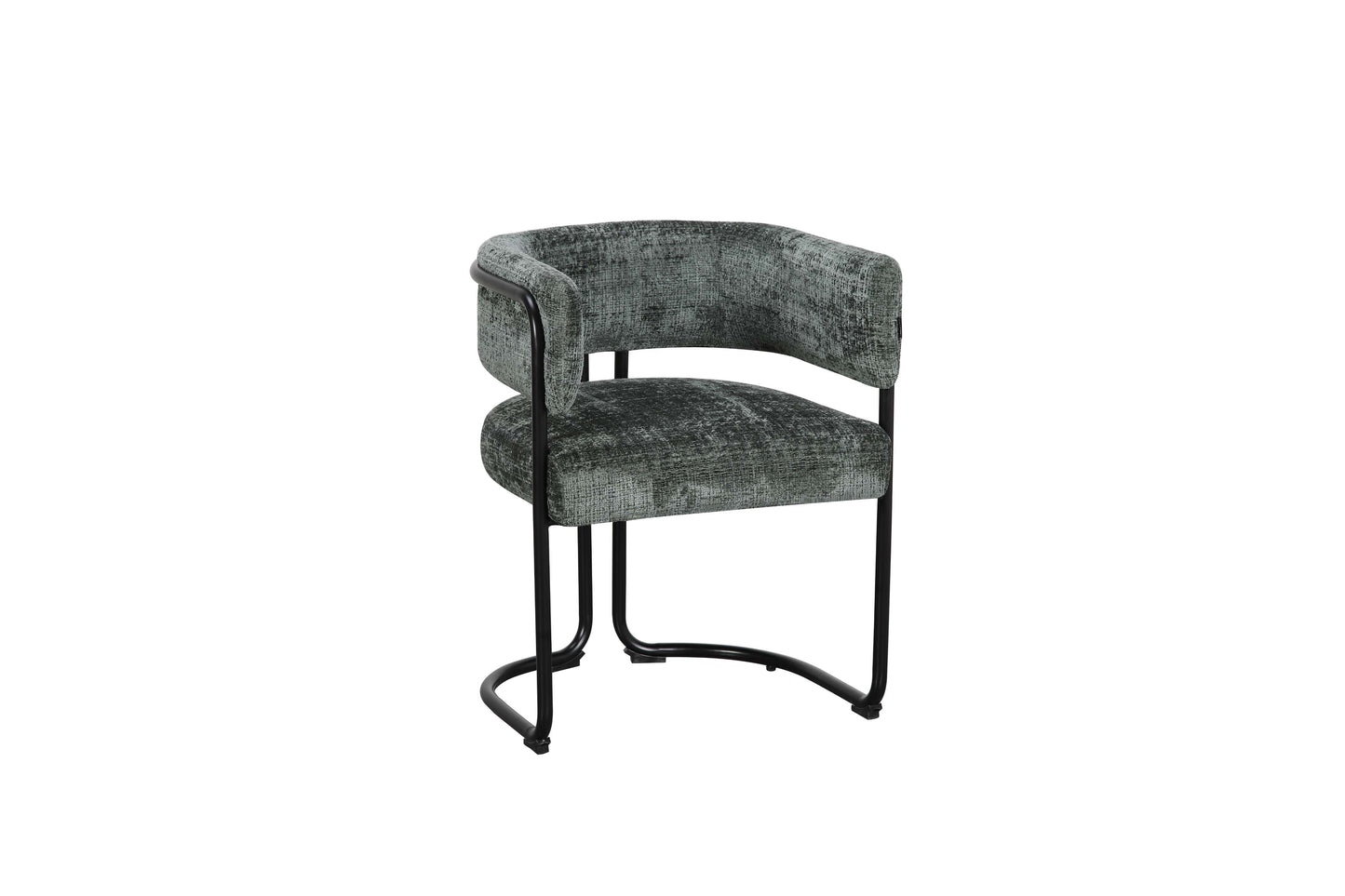 Chaise avec accoudoirs en tissu et structure noire, 56x52xH70CM ALICIA
