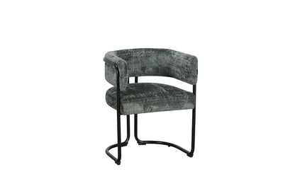 Chaise avec accoudoirs en tissu et structure noire, 56x52xH70CM ALICIA