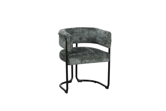 Chaise avec accoudoirs en tissu et structure noire, 56x52xH70CM ALICIA